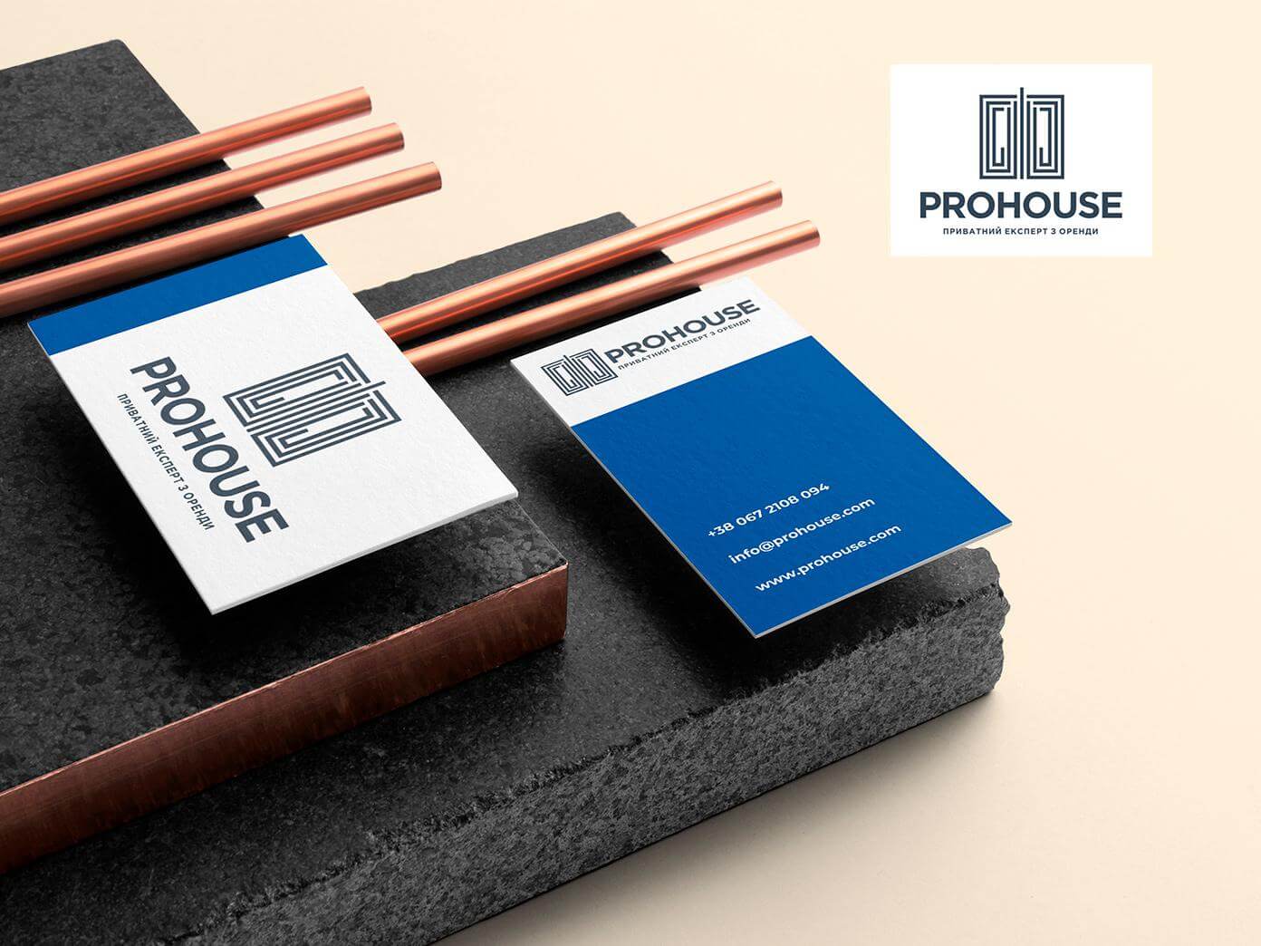 Логотип и визитка компании PROHOUSE